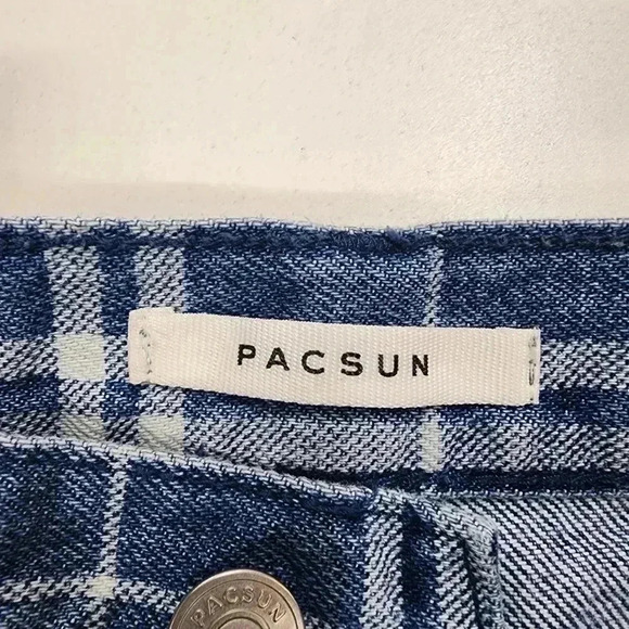 Pacsun Button Fly High Rise Dad Jeans Plaid Jeans Women's 26 - Picture 6 of 10